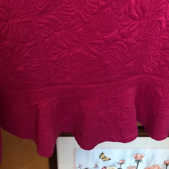 Fuschia Isaac Mizrahi Live Peplum Jacket - L/XL - Picture 9 of 9